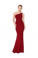 Affordable Sleeveless High Neck Stretch Crepe Burgundy Long Formal Evening Dress