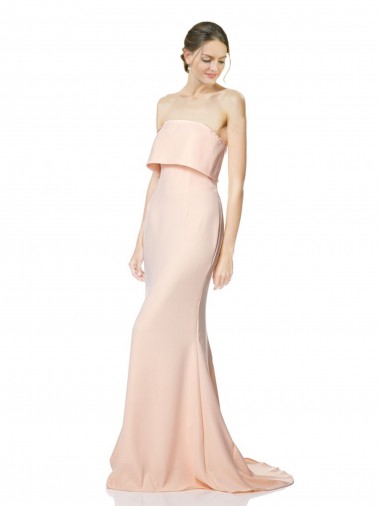 Affordable Sleeveless High Neck Stretch Crepe Nude Long Black Tie Evening Dress