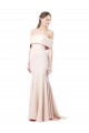 Affordable Sleeveless High Neck Stretch Crepe Nude Long Formal Evening Dress
