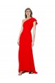 Affordable Sleeveless High Neck Stretch Crepe Red Long Formal Dress