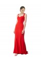 Affordable Sleeveless High Neck Stretch Crepe Red Long Formal Evening Gown