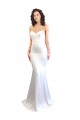 Affordable Sleeveless High Neck Stretch Crepe White Long Formal Evening Dress