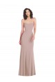 Affordable Sleeveless Strapless Stretch Crepe Dusty Pink Long Formal Dress