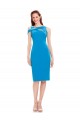 Affordable Sleeveless Stretch Crepe Cocktail Length Formal Evening Dress