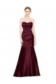 Affordable Sleeveless Sweetheart Satin Burgundy Long Formal Evening Dress