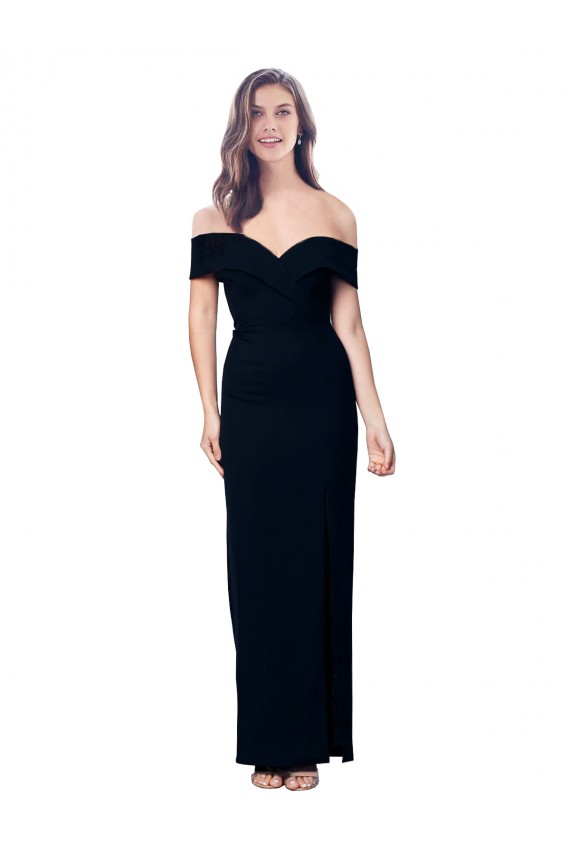 Affordable Sleeveless Sweetheart Stretch Crepe Black Long Formal Dress