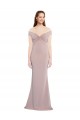 Affordable Sleeveless V-Neck Stretch Crepe Dusty Pink Long Formal Evening Dress