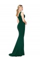 Affordable Sleeveless High Neck Stretch Crepe Midnight Green Long Formal Evening Dress