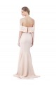 Affordable Sleeveless High Neck Stretch Crepe Nude Long Formal Evening Dress
