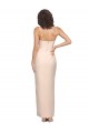 Affordable Sleeveless Strapless Stretch Crepe Nude Long Semi Formal Evening Dress
