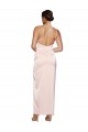 Affordable Sleeveless One Shoulder Silky Satin Pink Long Semi Formal Evening Dress