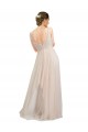 Affordable Sleeveless Scoop Neck Tulle Pink Long Semi Formal Evening Dress