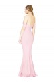 Affordable Sleeveless Strapless Stretch Crepe Pink Long Formal Evening Dress