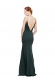 Affordable Sleeveless V-Neck Stretch Crepe Pink Long Formal Dress