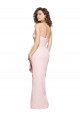 Affordable Sleeveless Strapless Stretch Crepe Pink Long Formal Dress