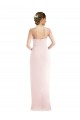 Affordable Sleeveless Halter Neck Stretch Crepe Pink Long Semi Formal Evening Dress