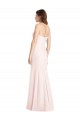 Affordable Sleeveless Strapless Stretch Crepe Pink Long Semi Formal Evening Dress