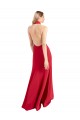 Affordable Sleeveless High Neck Stretch Crepe Red A-Line Long Formal Evening Dress