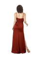 Affordable Sleeveless Square Neck Silky Satin Red Long Formal Evening Dress