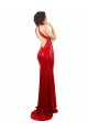 Affordable Sleeveless High Neck Sequin Red Long Formal Evening Dress