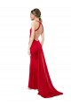 Affordable Sleeveless High Neck Stretch Crepe Red Long Formal Evening Gowns