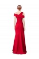Affordable Sleeveless Stretch Crepe Red Long Formal Evening Dress