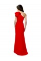 Affordable Sleeveless High Neck Stretch Crepe Red Long Formal Dress