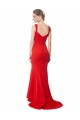 Affordable Sleeveless High Neck Stretch Crepe Red Long Formal Evening Gown