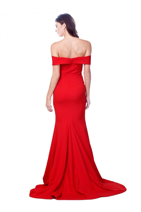 Affordable Sleeveless Sweetheart Stretch Crepe Red Long Evening Dress