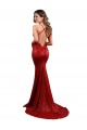 Affordable Sleeveless V-Neck Sequin Red Long Evening Dress