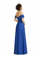 Affordable Cap Sleeves Sweetheart Soft Chiffon Royal Blue Long Semi Formal Evening Dress