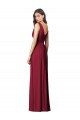 Affordable Sleeveless V-Neck Soft Chiffon Royal Blue Long Semi Formal Evening Dress