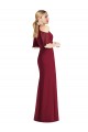 Affordable Cold Shoulder Halter Neck Soft Chiffon Sage Long Semi Formal Evening Dress
