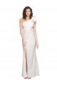 Affordable Sleeveless One Shoulder Stretch Crepe Ivory Long Formal Evening Dress