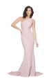 Affordable Sleeveless One Shoulder Stretch Crepe Mauve Sweep Train Semi Formal Evening Dress