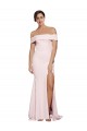 Affordable Sleeveless Square Neck Stretch Crepe Pink Sweep Train Formal Evening Dress