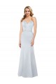 Affordable Sleeveless Strapless Satin Light Sky Blue Long Formal Evening Dress