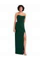 Affordable Sleeveless Strapless Stretch Crepe Midnight Green Long Formal Evening Dress