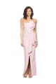 Affordable Sleeveless Strapless Stretch Crepe Pink Long Formal Dress