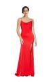 Affordable Sleeveless Strapless Stretch Satin Red Long Formal Evening Dress