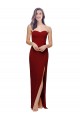 Affordable Sleeveless Sweetheart Stretch Crepe Burgundy Long Evening Dress