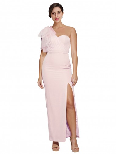 Affordable Sleeveless Sweetheart Stretch Crepe Pink Long Formal Evening Dress
