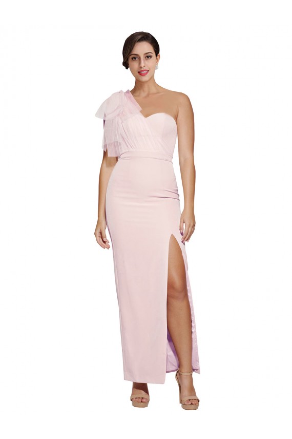 Affordable Sleeveless Sweetheart Stretch Crepe Pink Long Formal Evening Dress