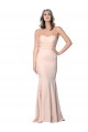 Affordable Sleeveless Sweetheart Stretch Crepe & Tulle Nude Long Formal Evening Dress