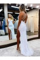 Affordable Sleeveless V-Neck Velvet Sequin Long Evening Dress