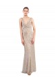 Affordable Sleeveless V-Neck Sequin & Sparkling Sequin Silver Long Formal Evening Dress
