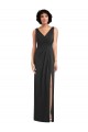 Affordable Sleeveless V-Neck Spandex Black Sheath Long Formal Evening Dress