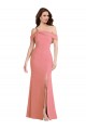 Affordable Sleeveless One Shoulder Stretch Crepe Hot Pink Long Semi Formal Evening Dress