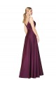 Affordable Sleeveless High Neck Stretch Crepe Wild Berry Long Formal Evening Dress